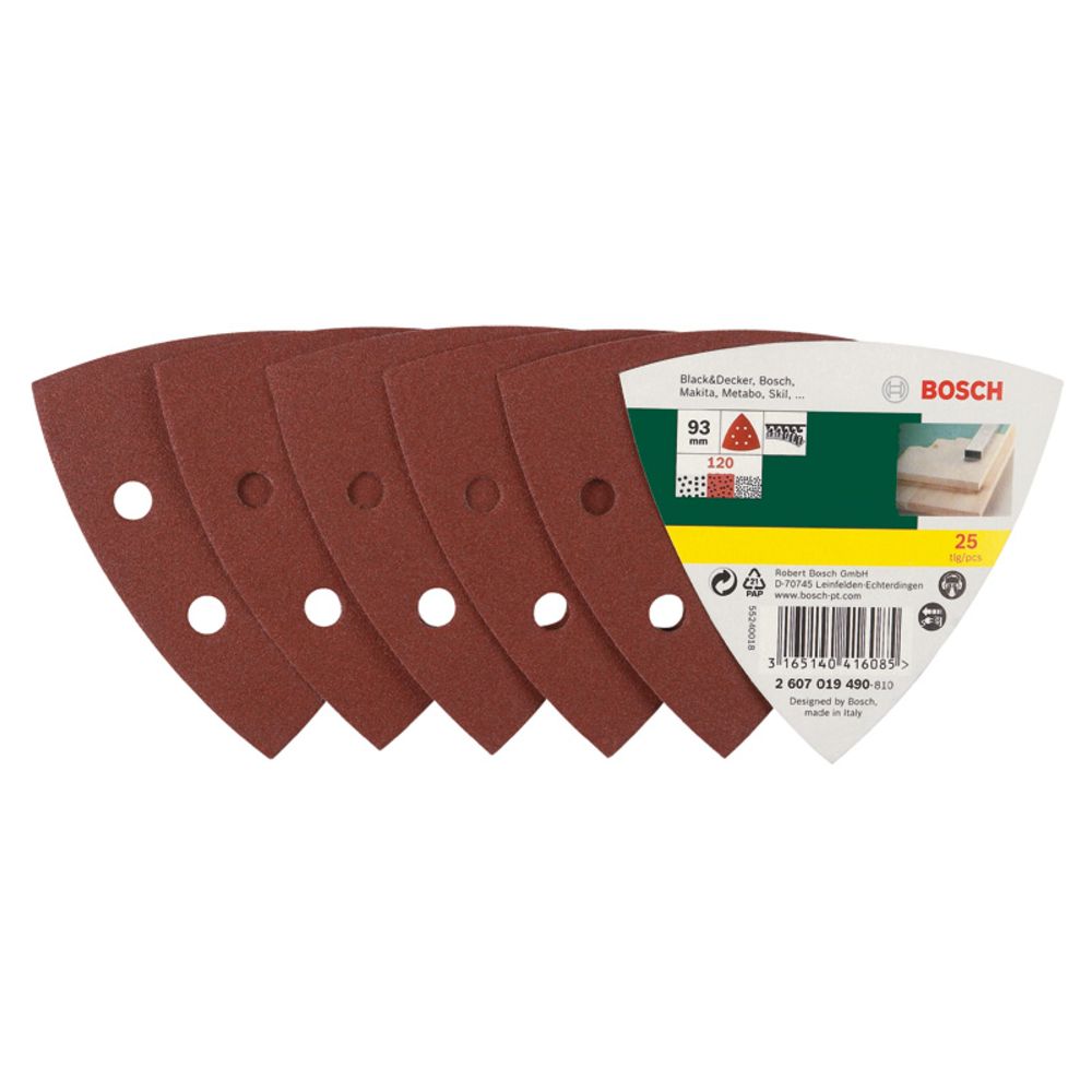 Bosch kolmiohiomapaperi 93 mm G120 25 kpl