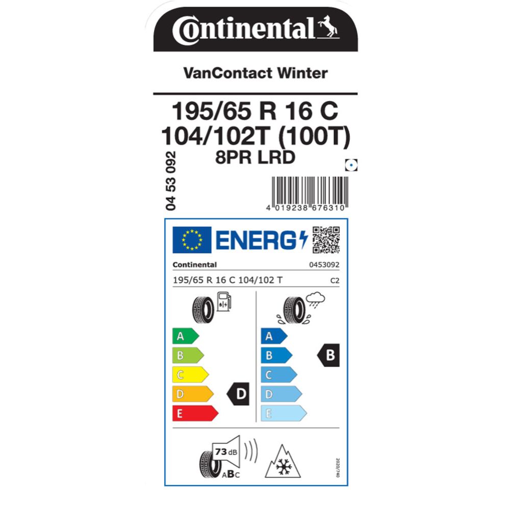 Continental VanContact Winter 8PR 195/65 R16C 104T kitkarengas