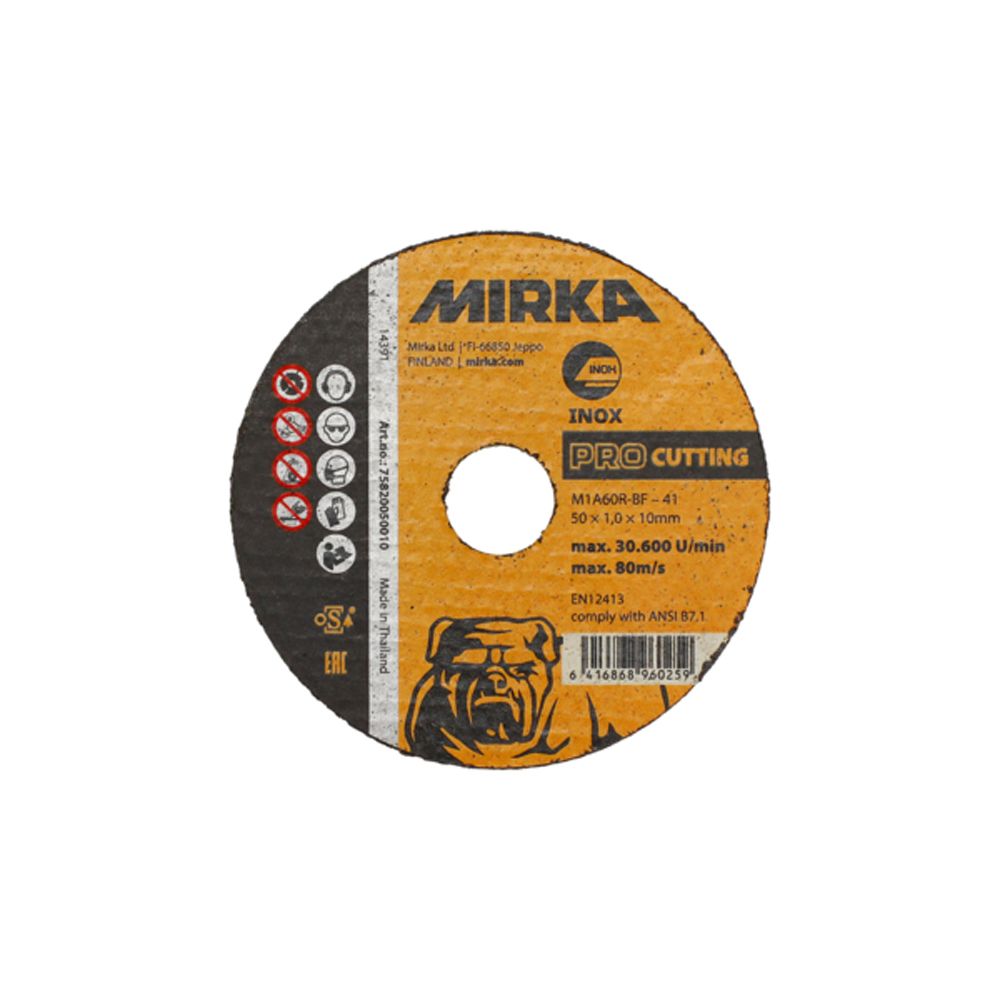Mirka PRO kapskiva 50 x 1,0 x 10 mm M1A60R-BF Inox
