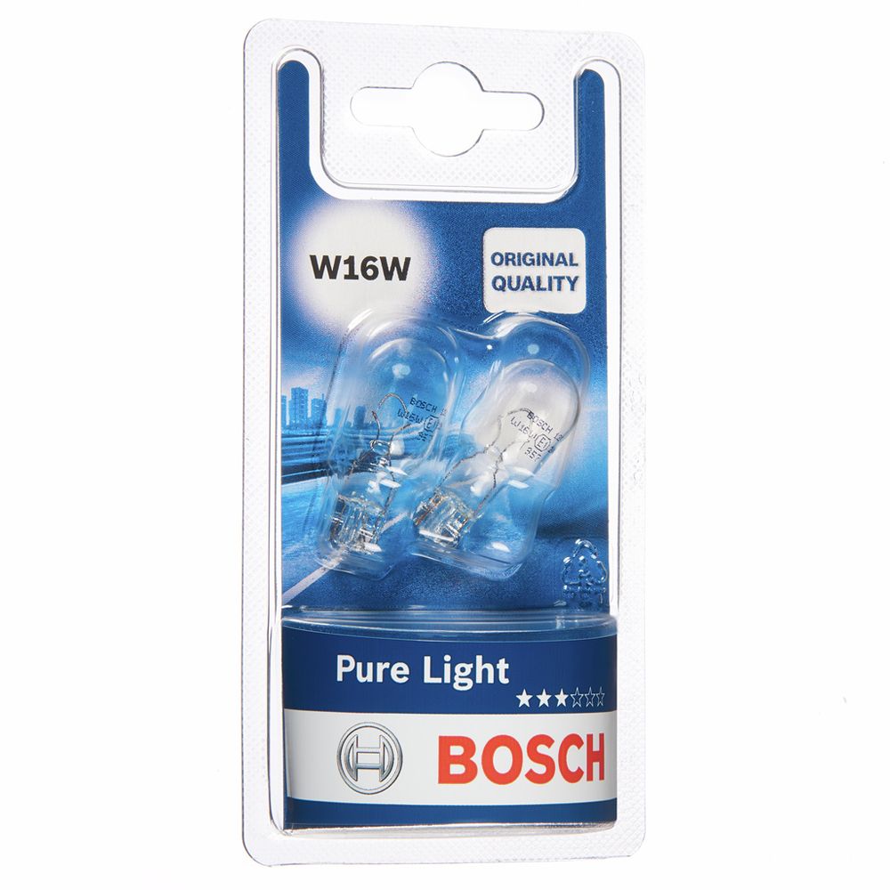 Bosch glassockellampa 12V 16W W16W (T16) 2 st.