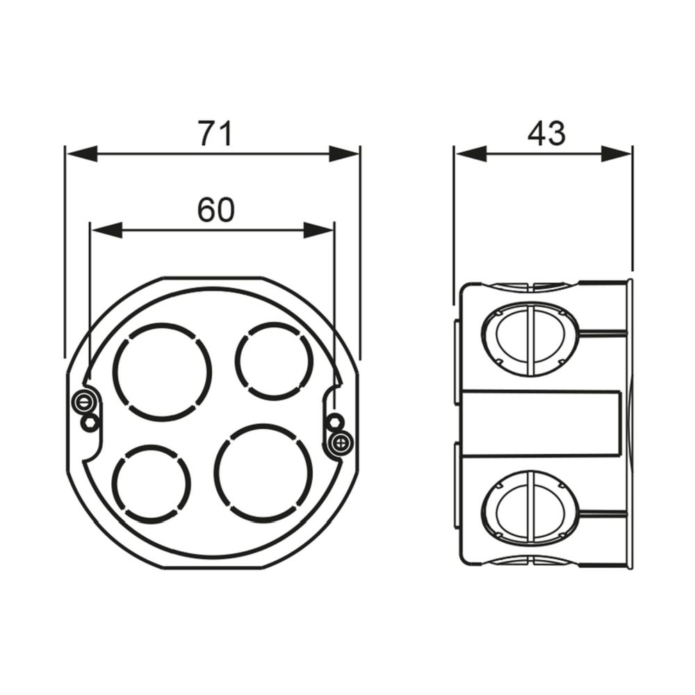 ABB AUS15.2P kojerasia levyseinään 70 mm