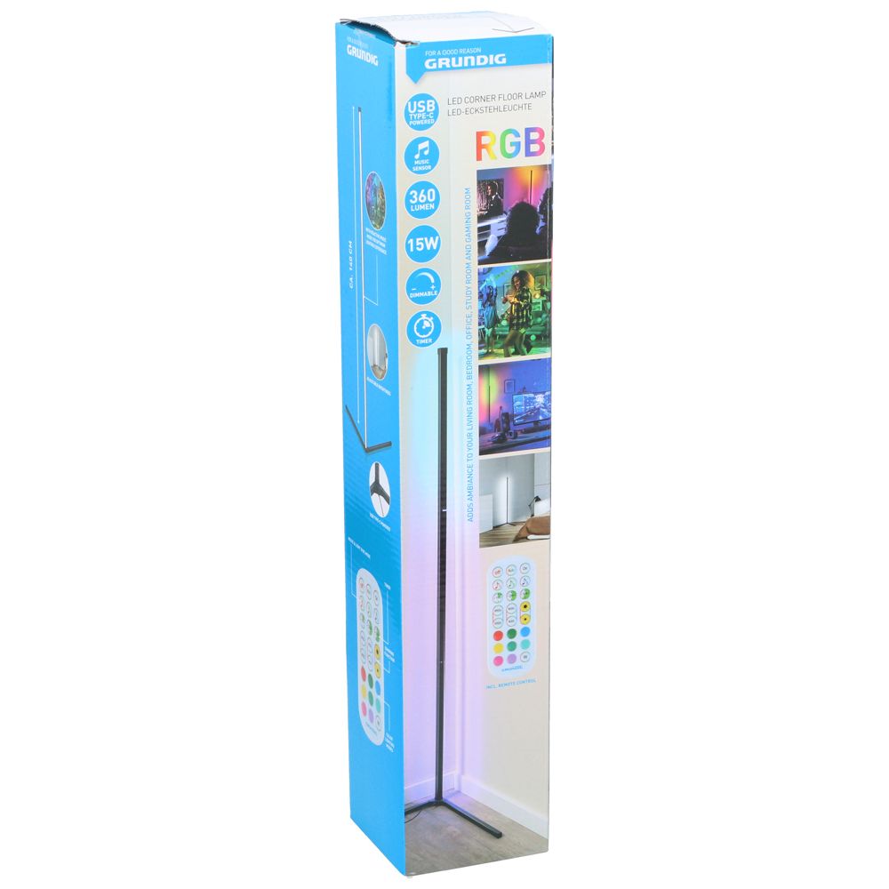 Grundig RGB+W LED-valguspost, 15 W, 360 lm