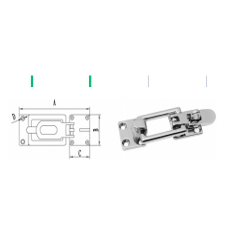 Arctic Marine luukunkiristin lukittava 75 x 30 mm AISI316