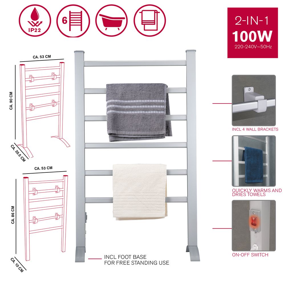 Dirt Devil handdukstork 100 W 90 x 53 cm