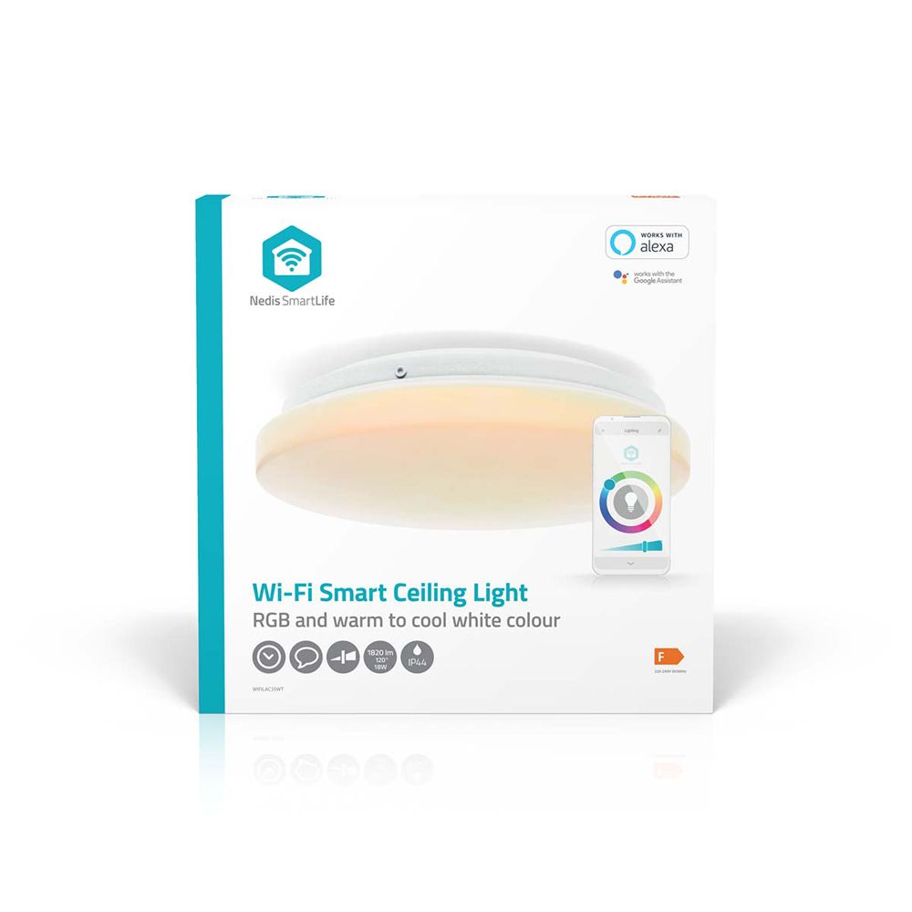 Nedis SmartLife LED-laevalgusti, RGB-värvid/valge, Wi-Fi, IP44