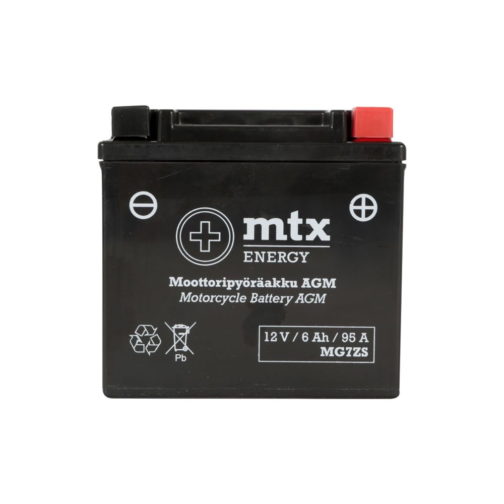 MTX Energy mootorratta AGM-aku 12 V 6 Ah "MG7ZS" (P113 x L69 x K105 mm)