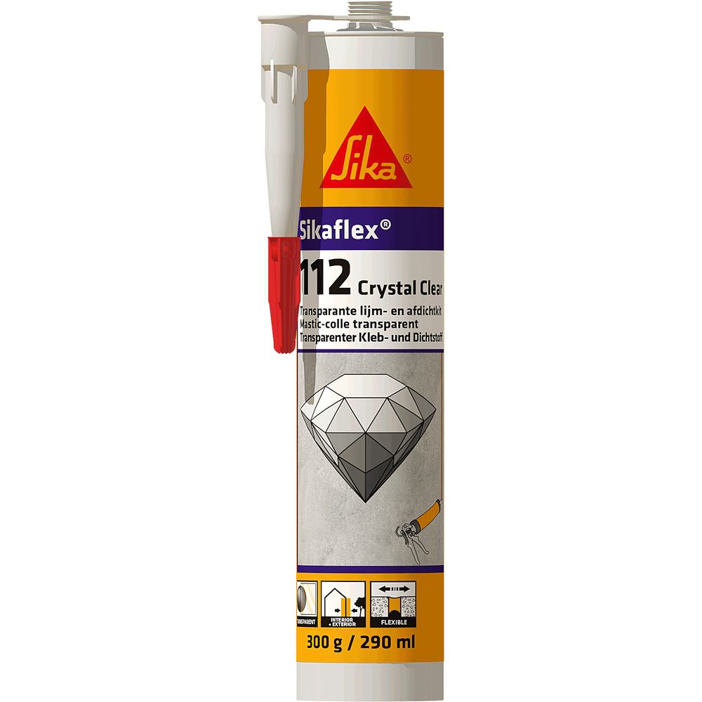 Sika Sikaflex 112 Crystal Clear liimamassa, väritön 290 ml
