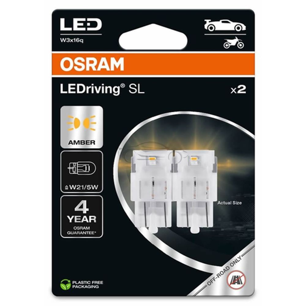 Osram W21W LED-lampa orange 2 st.