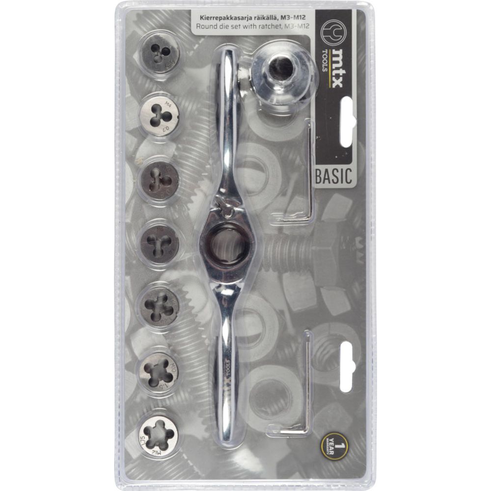 MTX Tools Basic keermelõikurikomplekt põrkmehhanismiga hoidik M3-M12