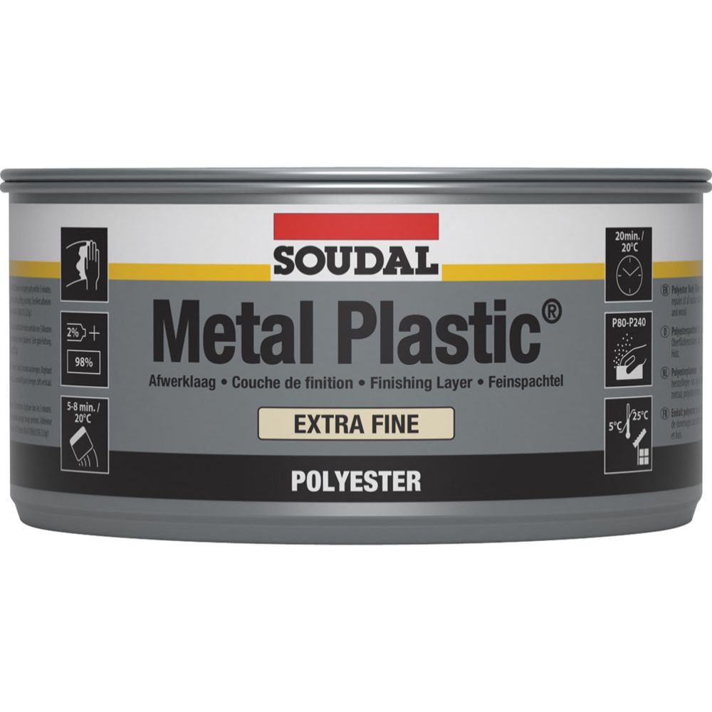 Soudal Metal Plastic Extra Fine spackel 1 kg