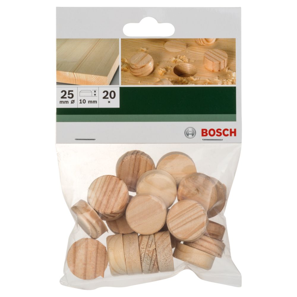 Bosch träplugg 25 mm 20 st.