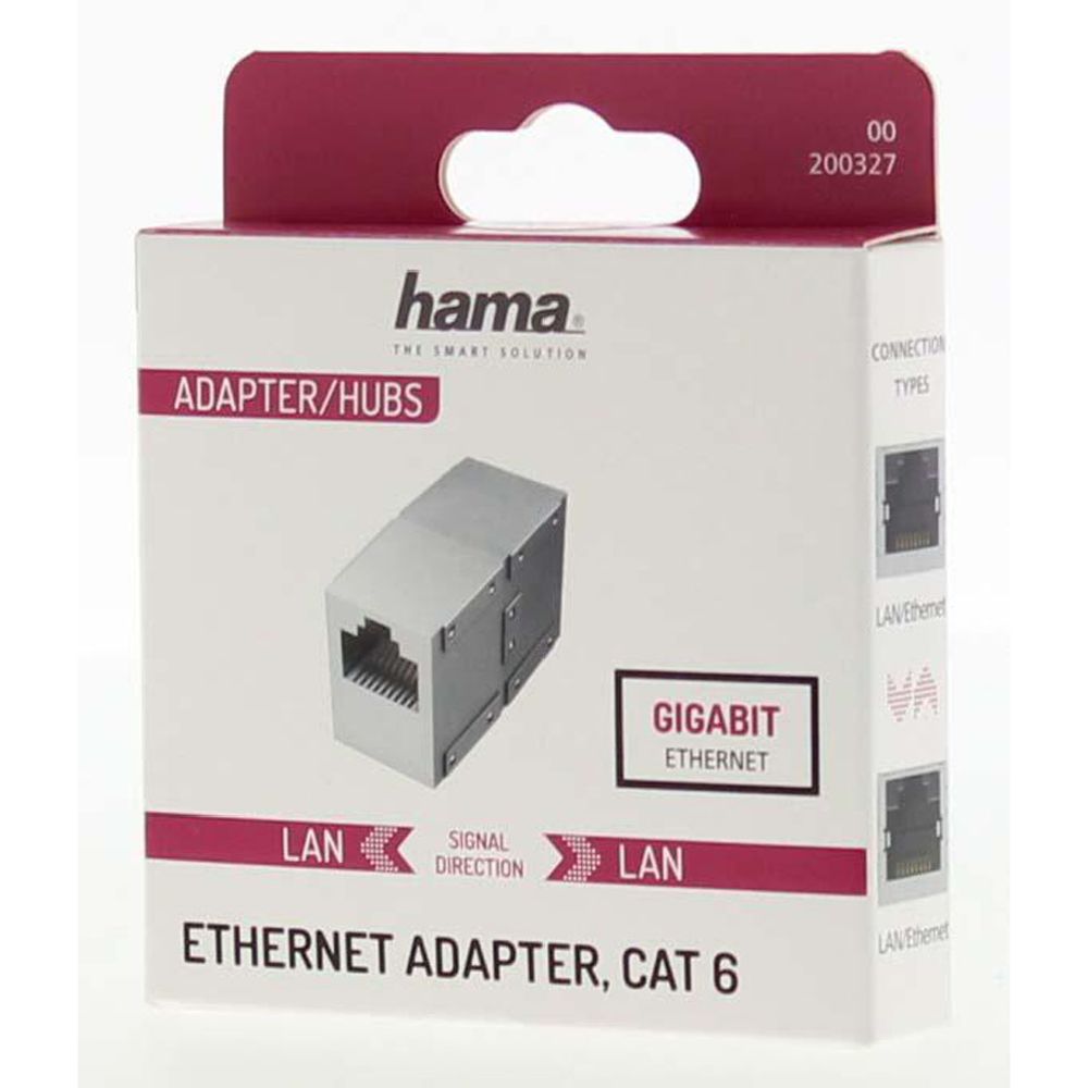 Hama Verkkoadapteri, CAT-6, RJ45 naaras - RJ45 naaras, 1 Gbit/s