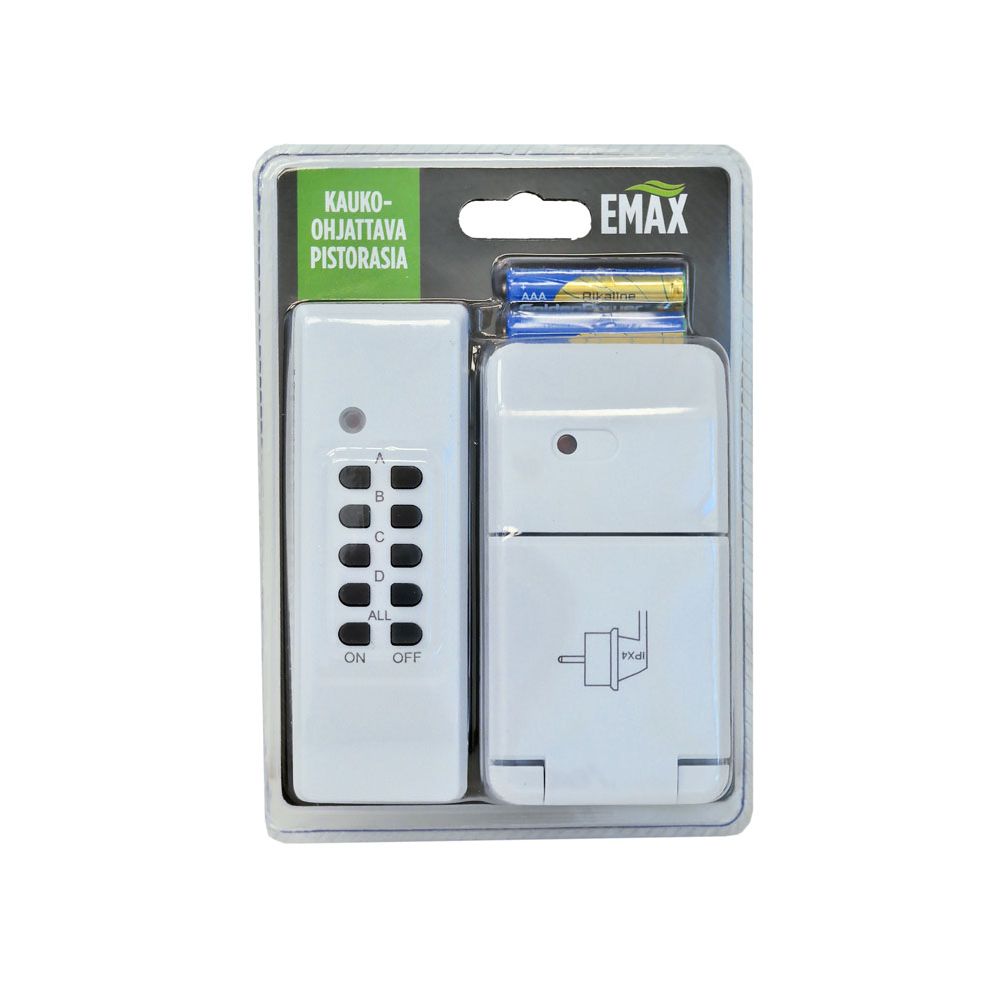 Emax kauko-ohjattava ulkopistorasia IP44 3600 W