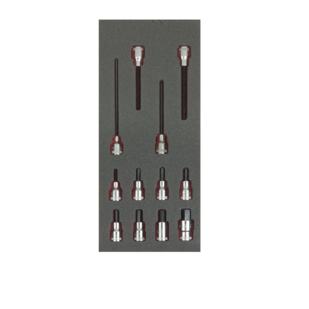 Bahco FF1E2208 kärkihylsysarja työkaluvaunuun 1/2" 12 osaa