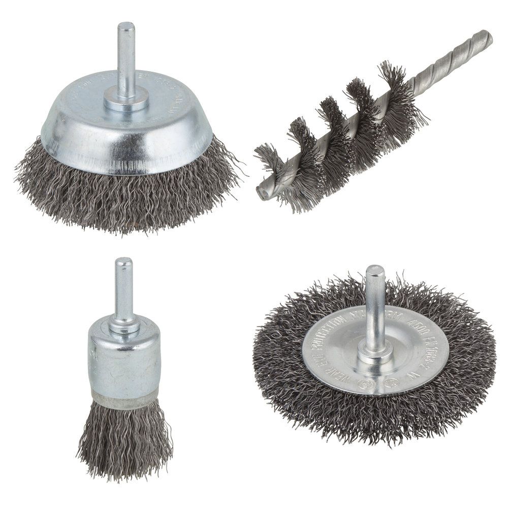 Wolfcraft® stålborstsats, 4 delar