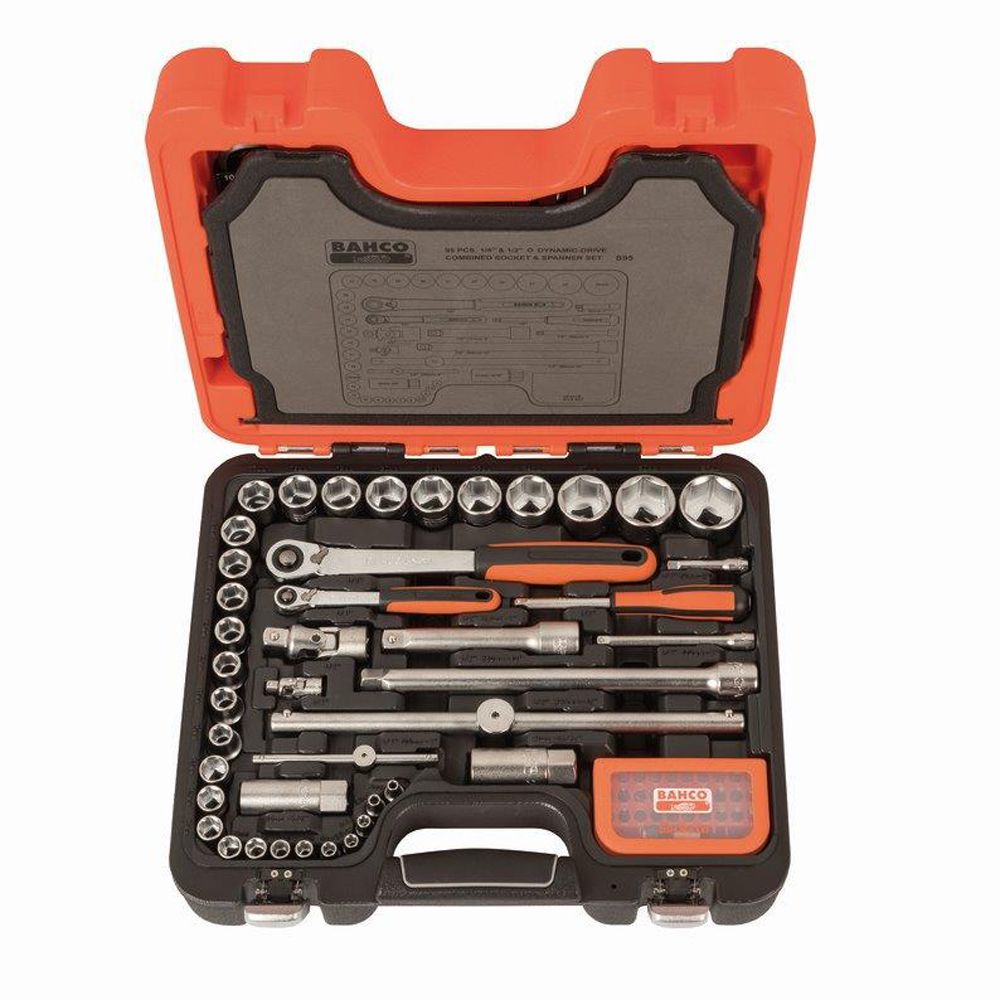 Bahco S95 hylssats 1/4" + 1/2" 6-kant, 95 delar