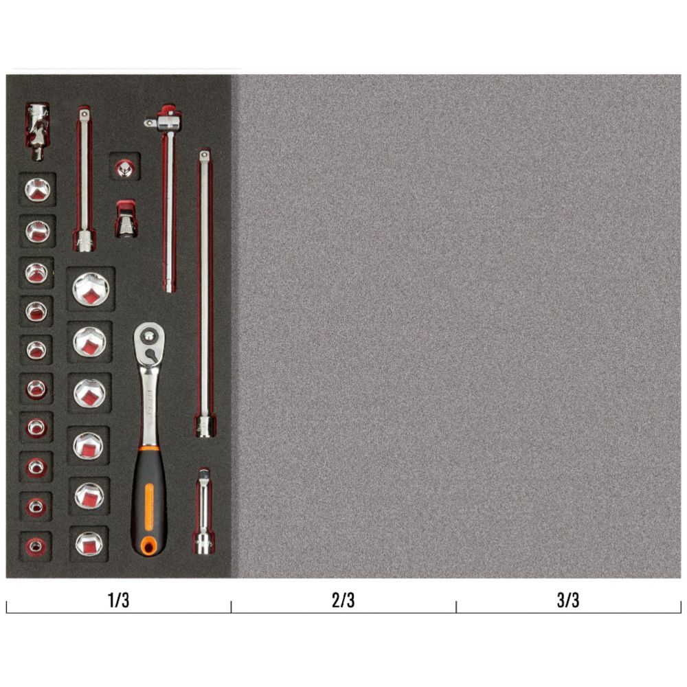 Bahco FF1E2101 Fit&Go 1/3 1/4" padrunite ja narre komplekt 24 osa