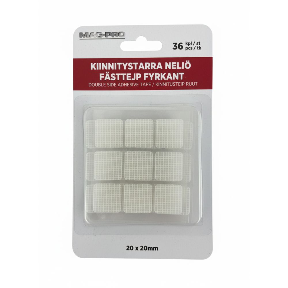 Mag-Pro kiinnitystarra neliö 36 kpl läpinäkyvä