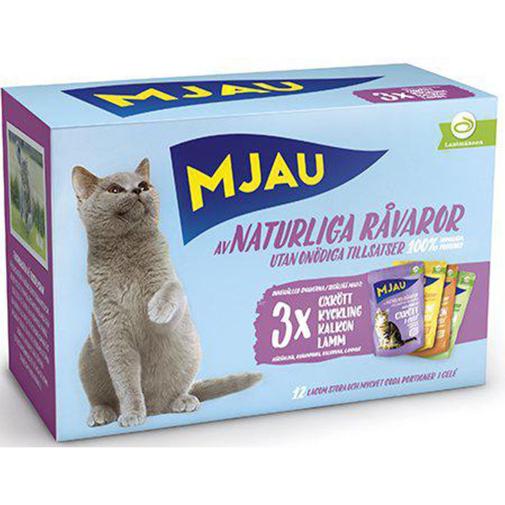 Mjau Pouch multipack köttsmaker i gelé 12 x 85 g