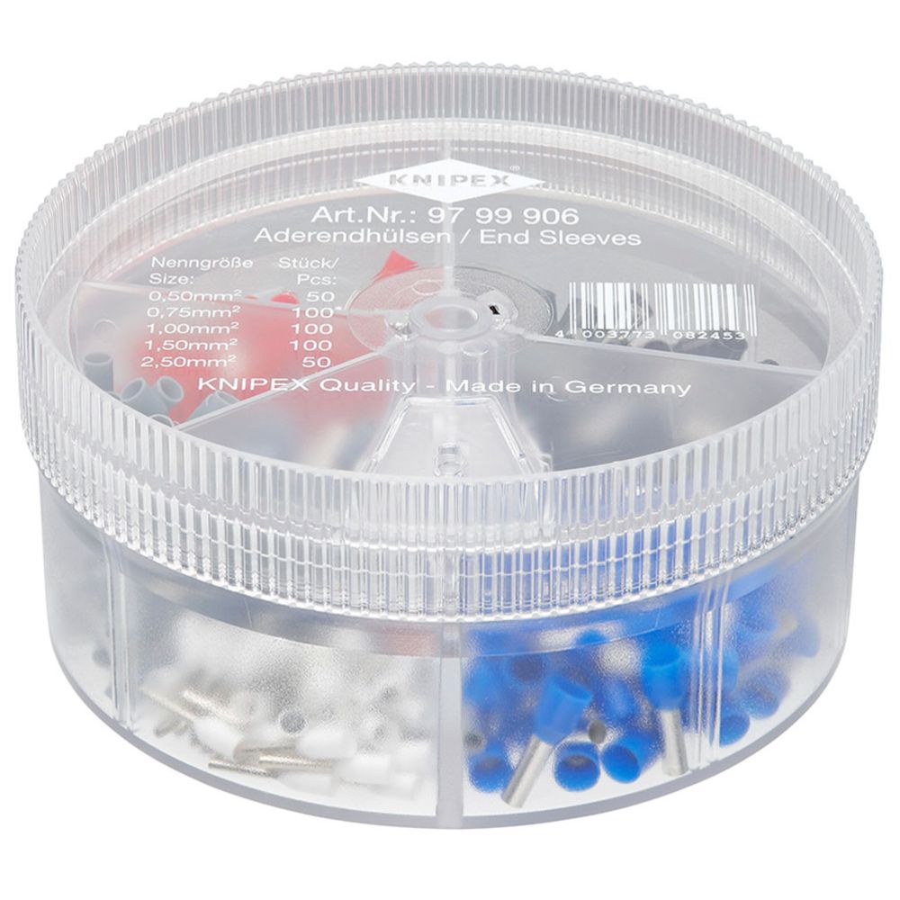 Knipex 97 99 906 ändhylssortiment, isolerade, 0,50–2,50 mm² 400 st