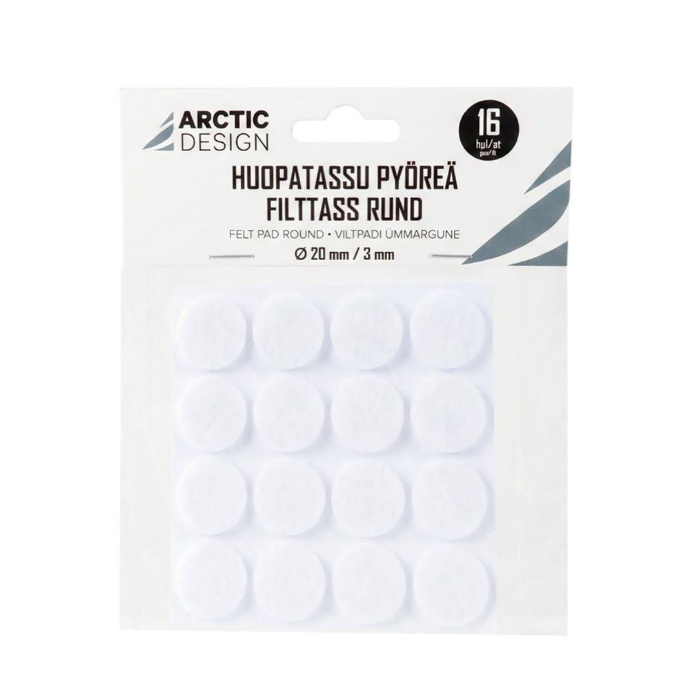 Arctic Design möbeltassar rund 20 mm 16 st vit