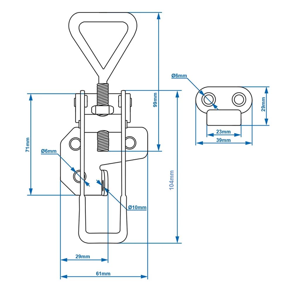 MTX Automotive flaklås förzinkat 160–180 mm 2 st.