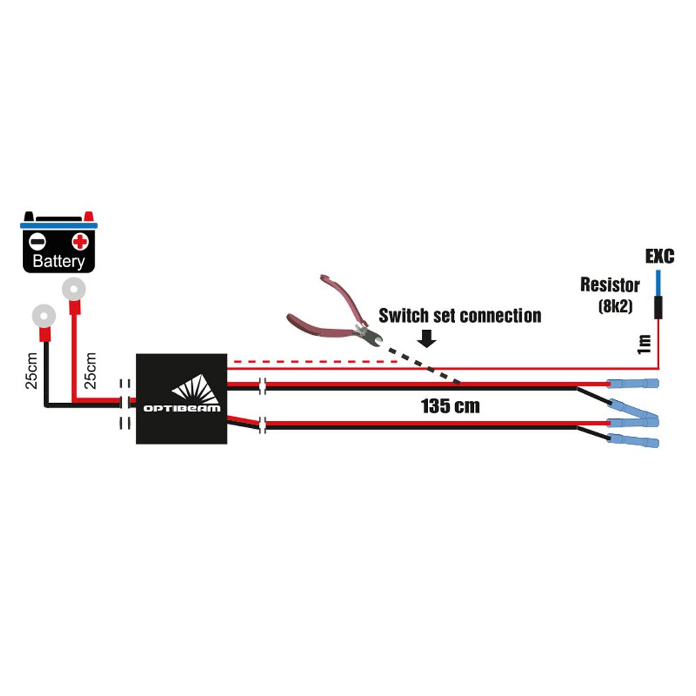 Plug&Drive lisävalojen kytkentäsarja kahdelle valolle SET8 12/24V