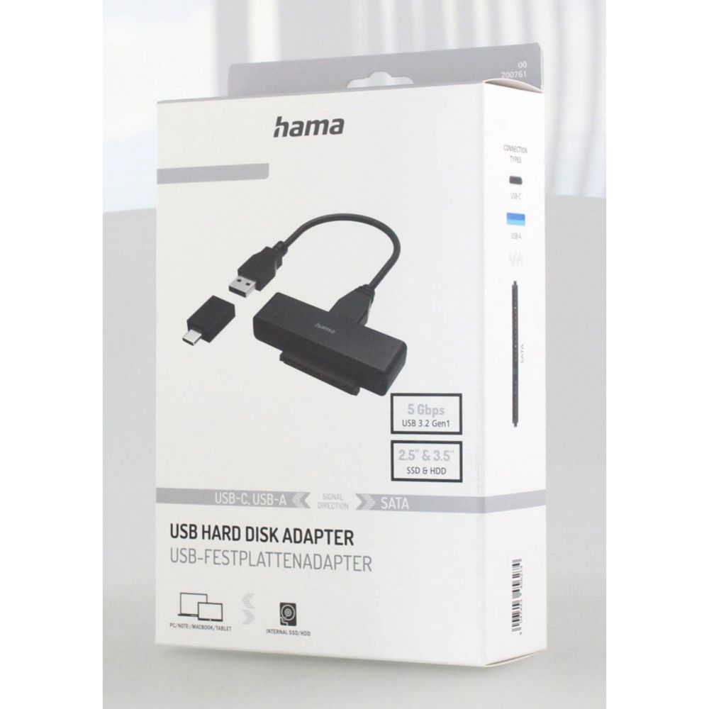 Hama Kiintolevyadapteri, USB 3.0 SATA, 2.5" ja 3.5" SSD ja HDD -levyille