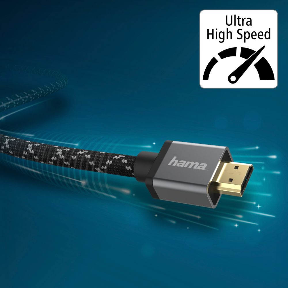 Hama HDMI-kaapeli, HDMI uros - HDMI uros, "Metal", 8K, Ethernet, 2,0 m