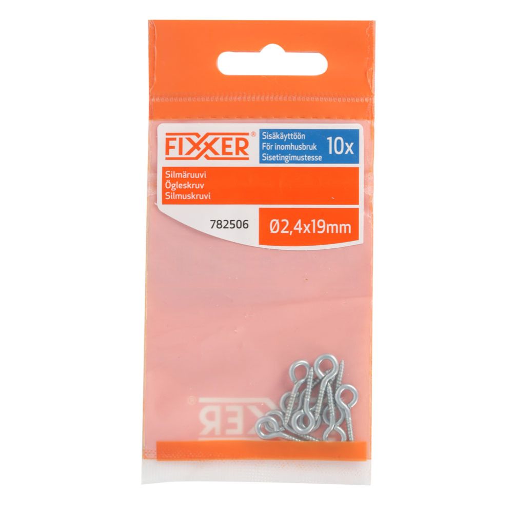 Fixxer® silmäruuvi teräs 24 x 19 mm 10 kpl