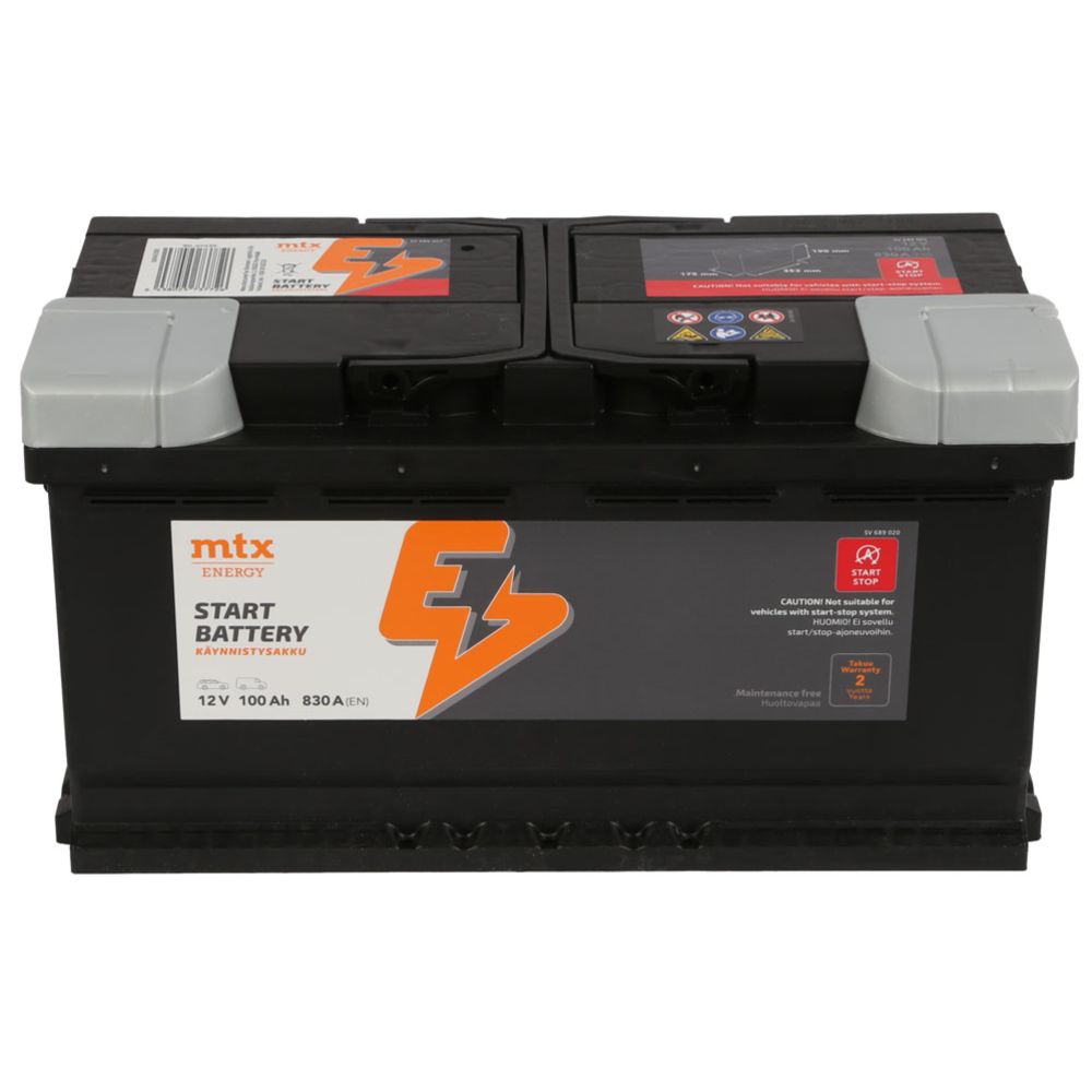 MTX Energy Käynnistysakku 100Ah/830A P353xL175xK190 -+