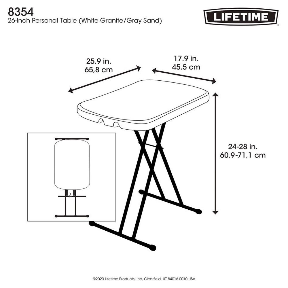Lifetime fällbord vitt