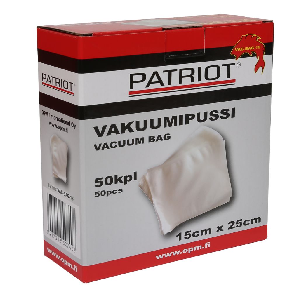 Patriot vakuumipussi 15 cm x 25 cm - 50 kpl