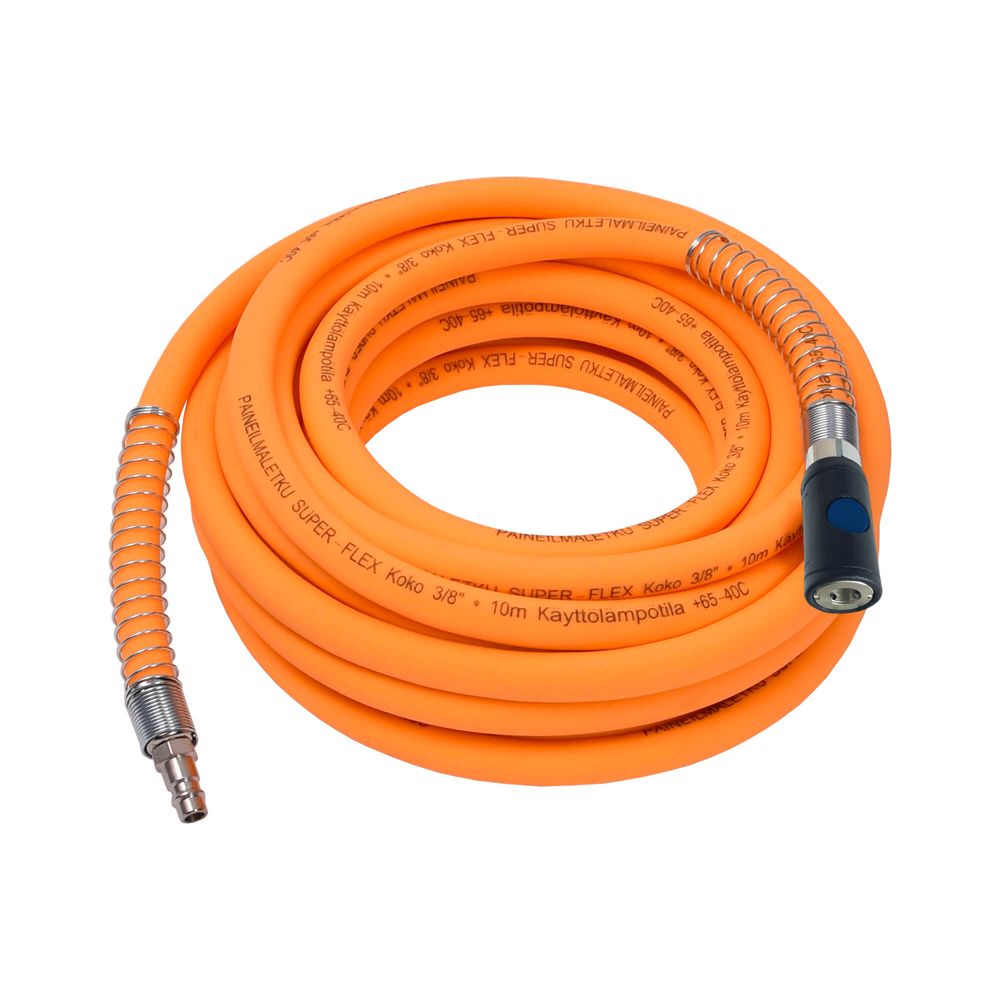 Tryckluftsslang med rekylfri säkerhetskoppling 3/8" 10 m