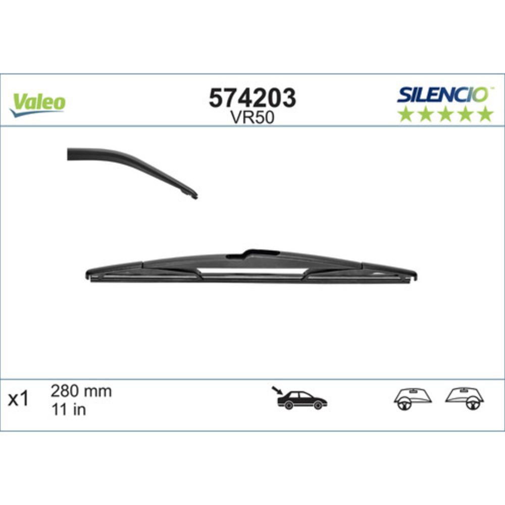 Valeo VR50 tagaklaasipuhasti 28 cm