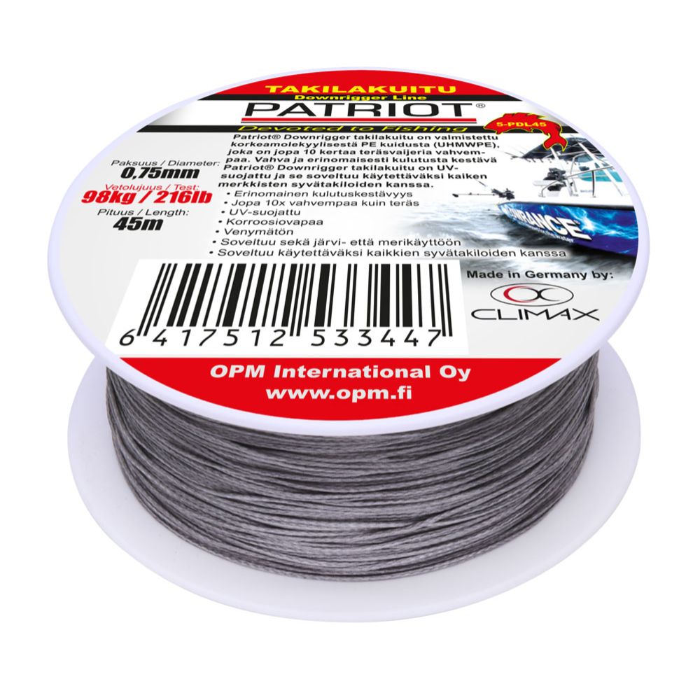 Patriot Downrigger Line takilakuitu 45 m 98 kg