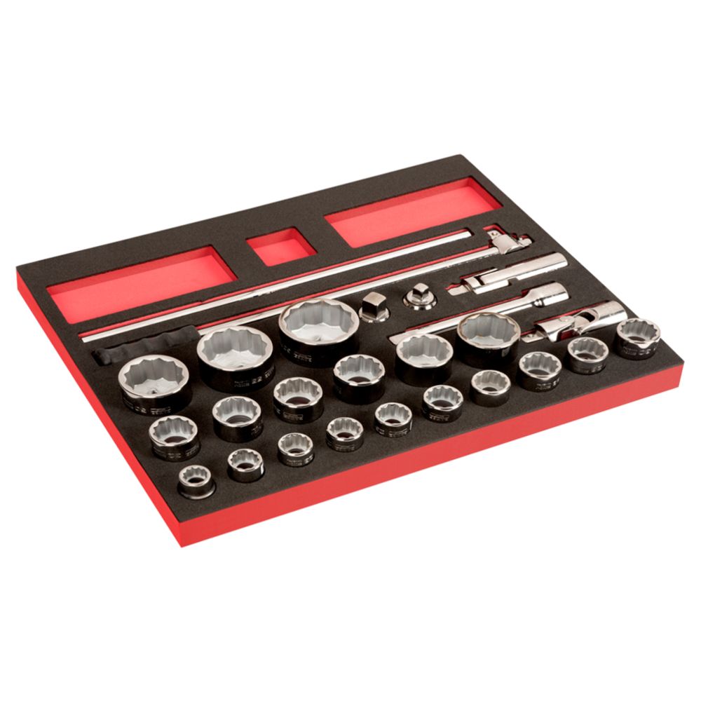 Bahco FF1A2301 hylsysarja työkaluvaunuun 19 - 60 mm 3/4" 26 osaa