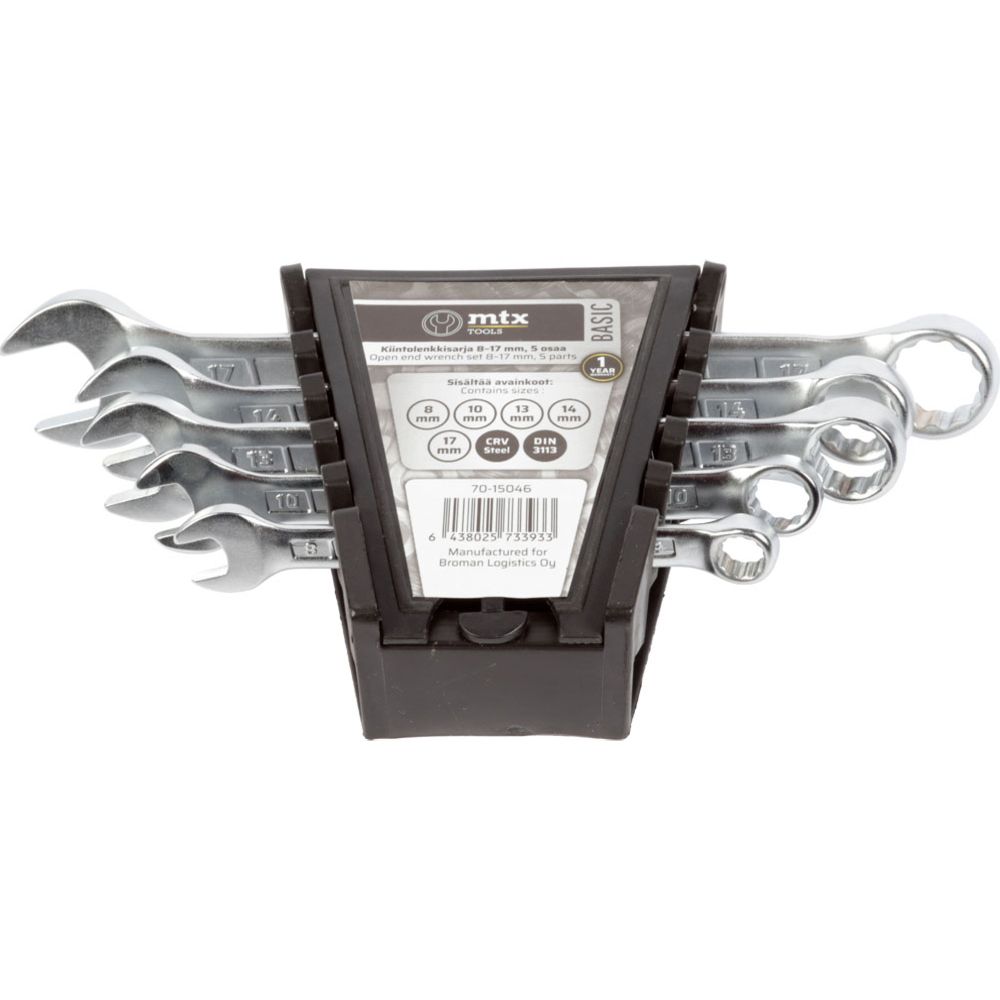 MTX Tools Basic kiintolenkkisarja 8-17 mm 5 osaa