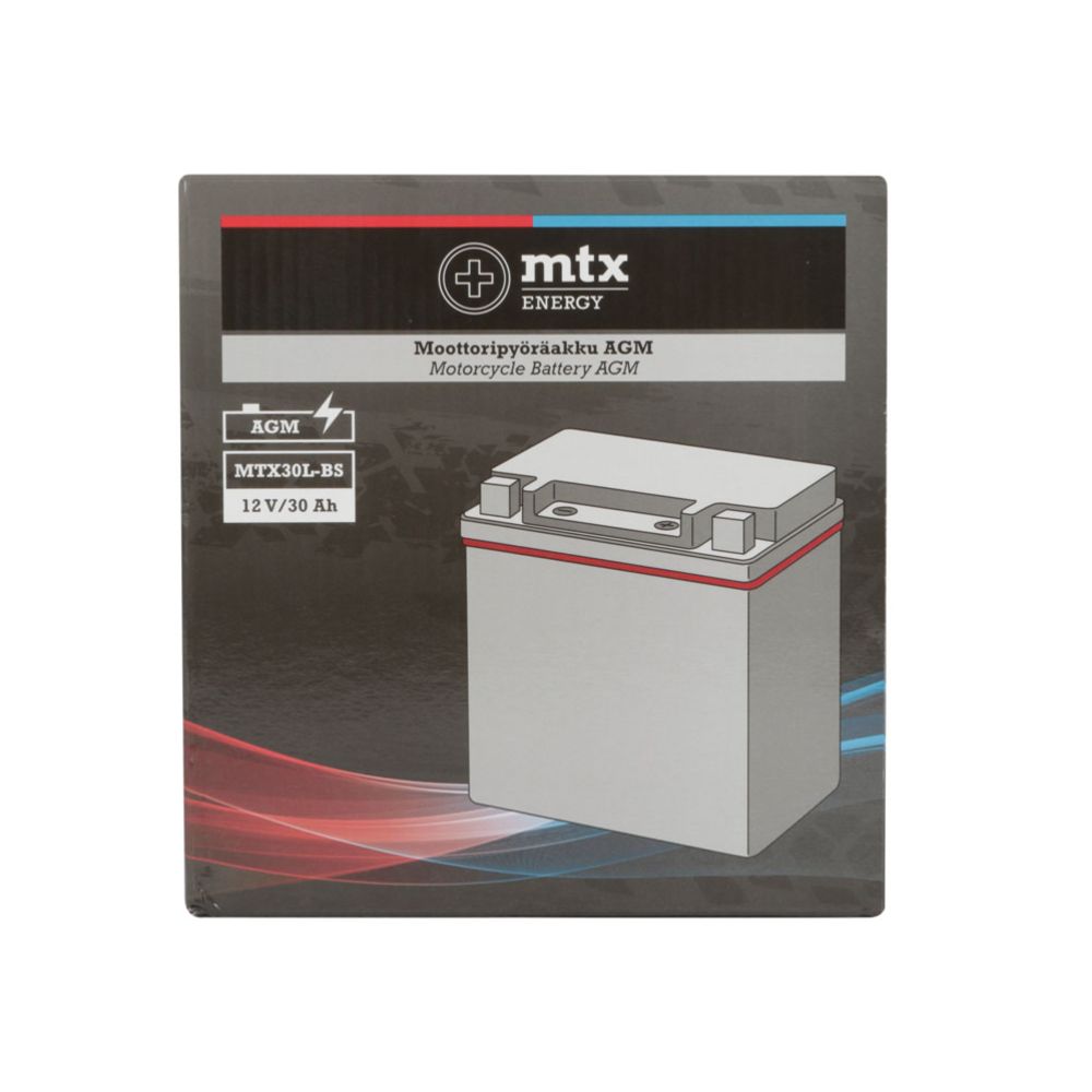 MTX Energy AGM-aku 12 V 30 Ah "MTX30L-BS" (P166 x L126 x K173 mm)