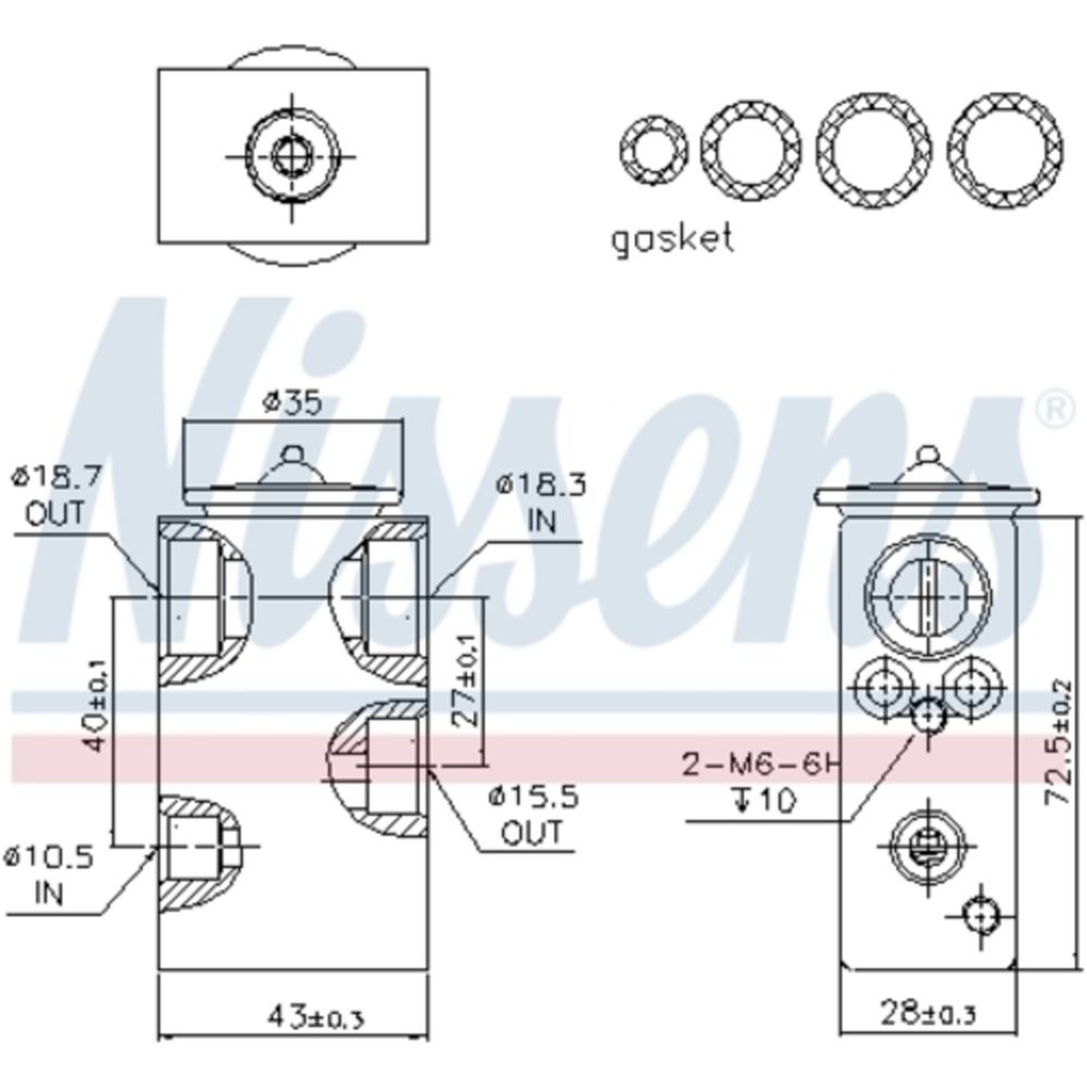 Ilmastointilaitteen paisuntaventtiili 12-00372