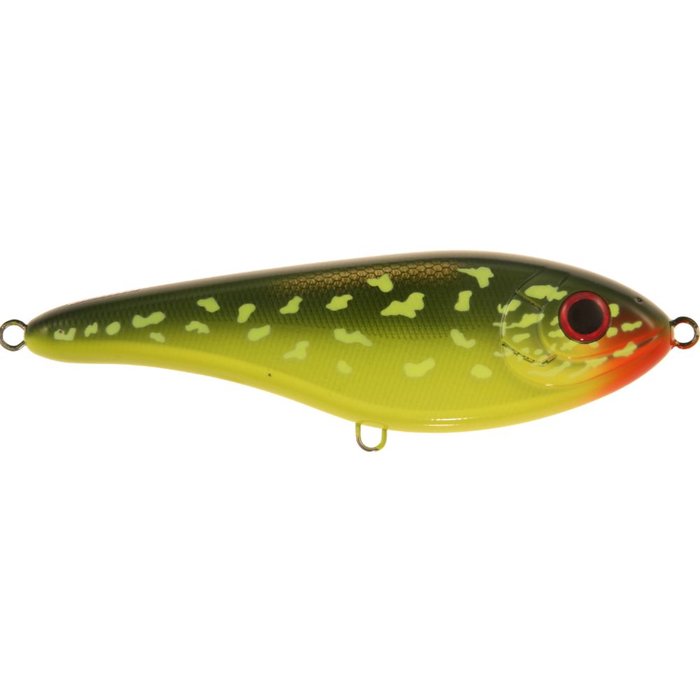 Strike Pro Buster Jerk 15 cm 75 g uppoava jerkki Black Okoboji Perch C504F