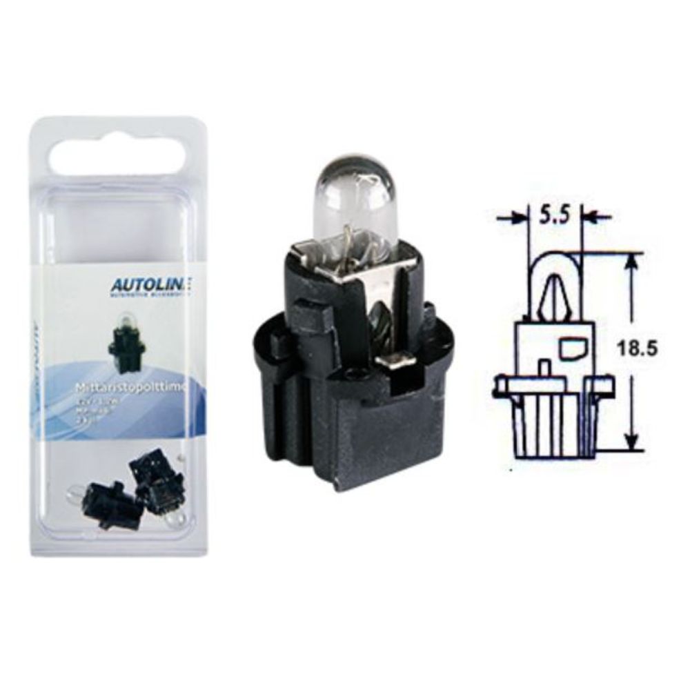 Plastsockellampa 12 V/1,2W ø 8 mm/150 ø