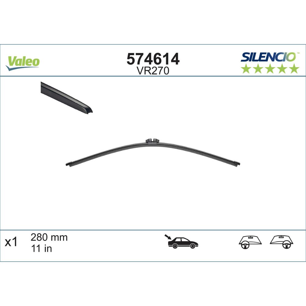 Valeo Silencio VR270 takapyyhkijänsulka 28 cm