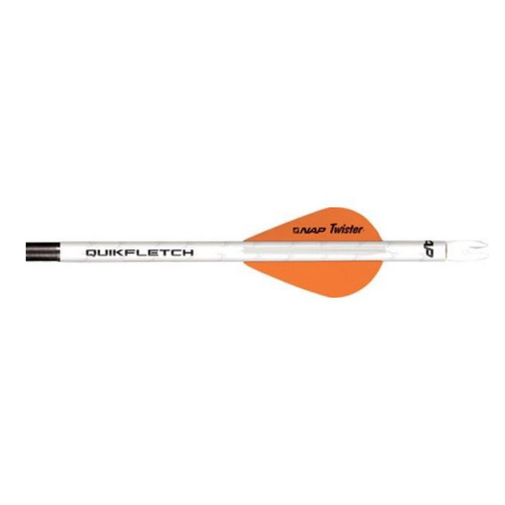 NAP QUIKFLETCH® Twister 2'' pikasulka 6 kpl valkoisella putkella, oranssi