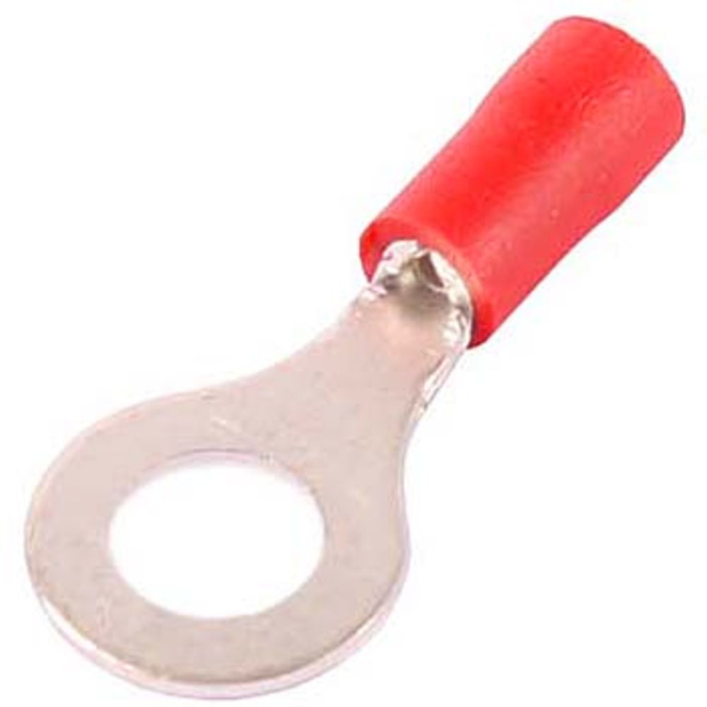 Ringkabelskor ø6,4 mm röd 10 st.