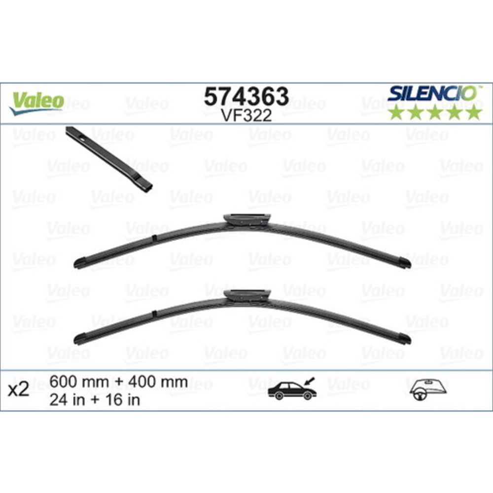 Valeo X-trm/AeroTwin VM322/VF322/A116S torkarblad 2 st. 60 + 40 cm