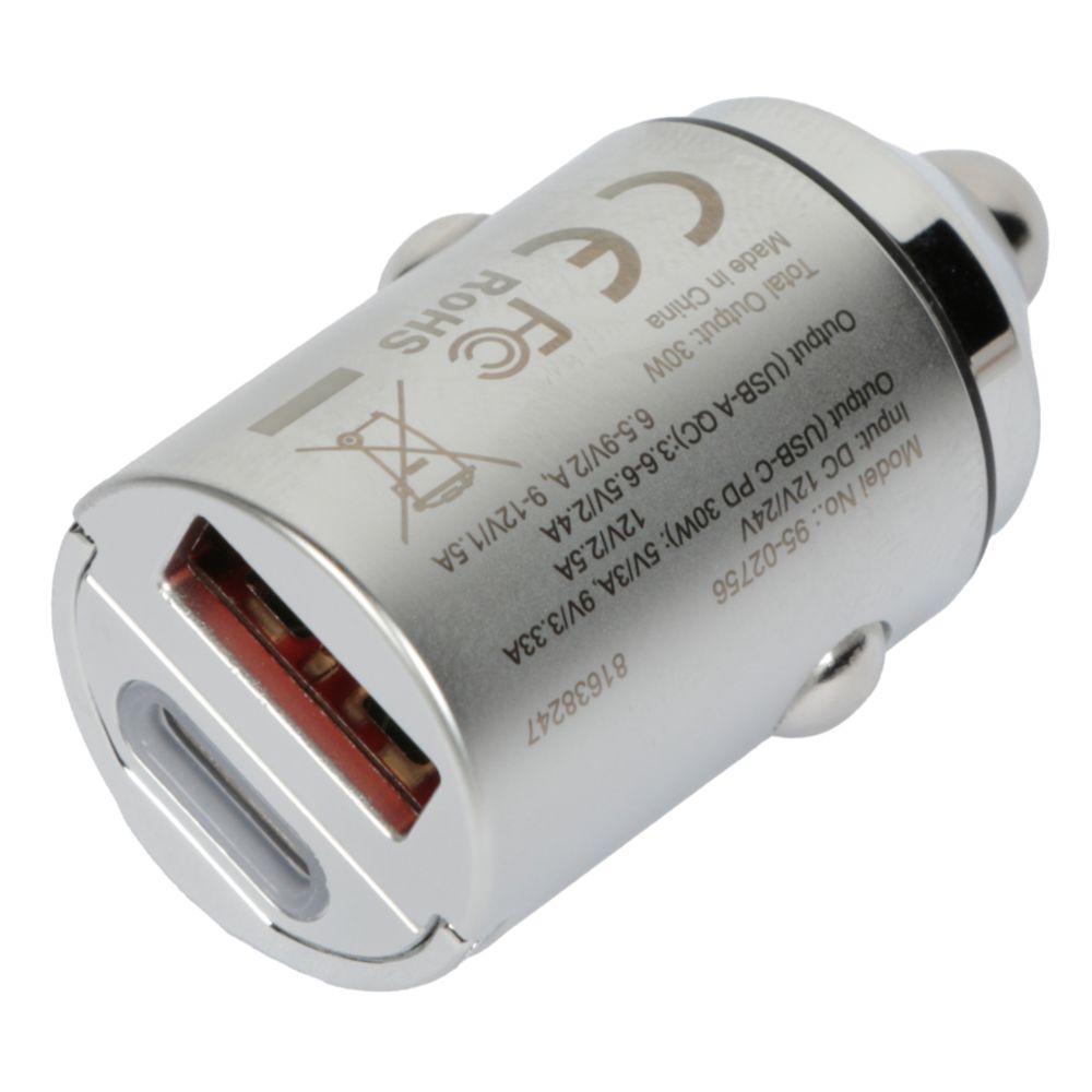 Cloudberry 6,0 A Mini billaddare PD USB-C + USB-A 30 W