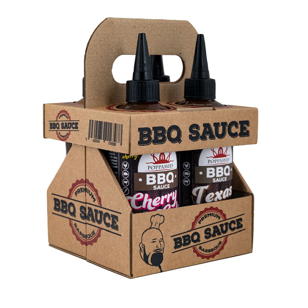 Poppamies BBQ sås presentförpackning 4 x 335—360 g