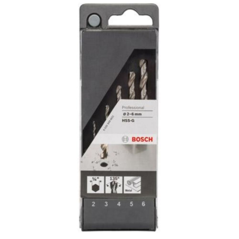 Bosch metalliporanteräsarja 1/4" kanta 2,0-6,0 mm 5 osaa