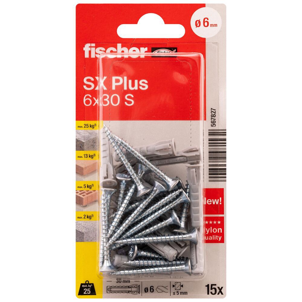 Fischer SX Plus nailontulppa ruuveilla